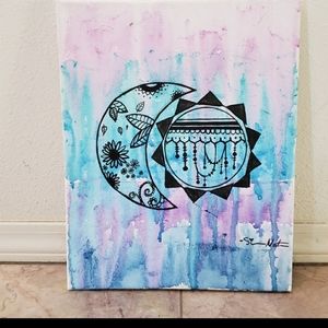 Moon and sun painting